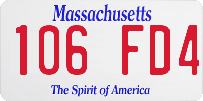 MA license plate 106FD4