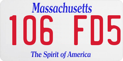MA license plate 106FD5
