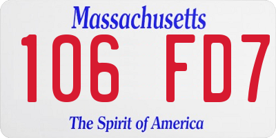 MA license plate 106FD7