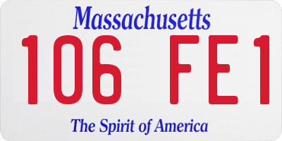 MA license plate 106FE1