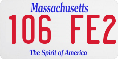 MA license plate 106FE2