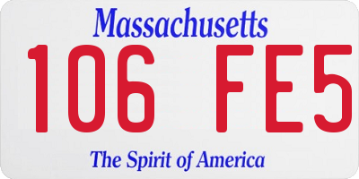 MA license plate 106FE5