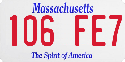 MA license plate 106FE7
