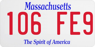 MA license plate 106FE9