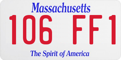 MA license plate 106FF1