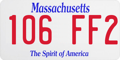 MA license plate 106FF2