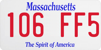MA license plate 106FF5