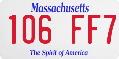 MA license plate 106FF7