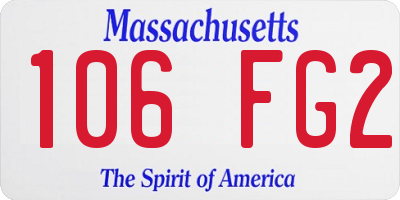 MA license plate 106FG2