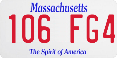 MA license plate 106FG4