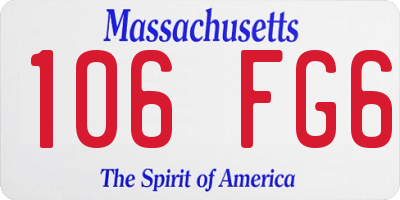 MA license plate 106FG6