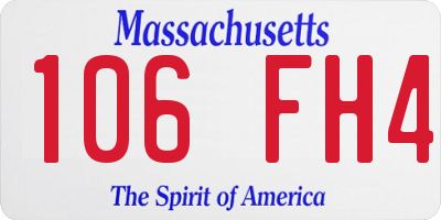 MA license plate 106FH4