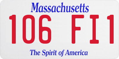 MA license plate 106FI1
