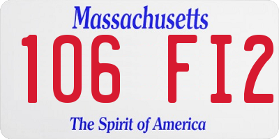 MA license plate 106FI2
