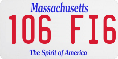 MA license plate 106FI6