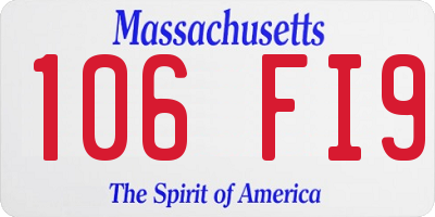 MA license plate 106FI9