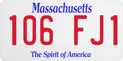 MA license plate 106FJ1