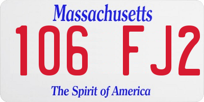 MA license plate 106FJ2