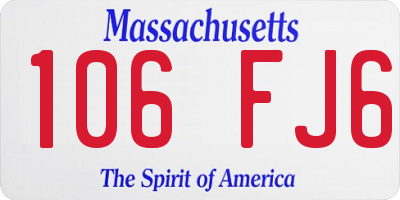 MA license plate 106FJ6