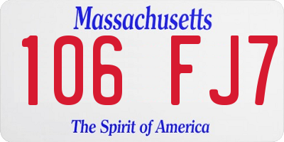 MA license plate 106FJ7