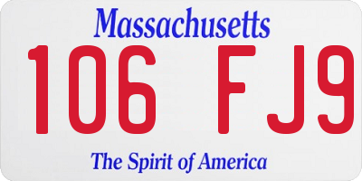 MA license plate 106FJ9