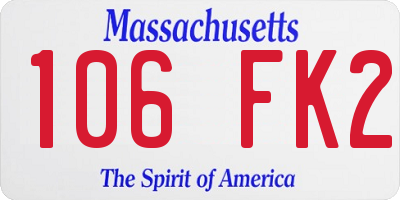 MA license plate 106FK2