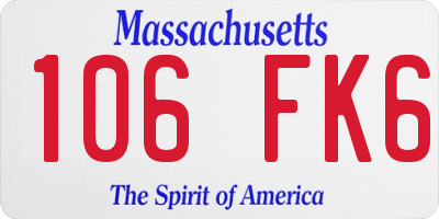 MA license plate 106FK6