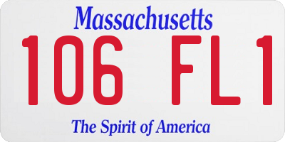 MA license plate 106FL1