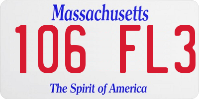 MA license plate 106FL3
