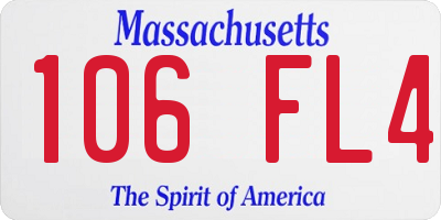 MA license plate 106FL4