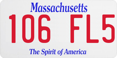 MA license plate 106FL5