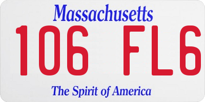 MA license plate 106FL6