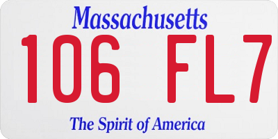 MA license plate 106FL7