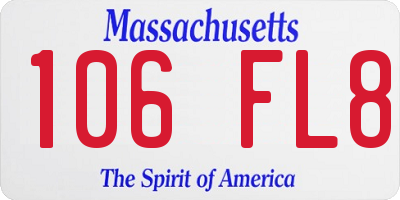 MA license plate 106FL8