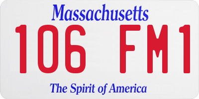 MA license plate 106FM1