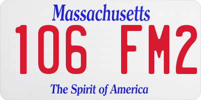 MA license plate 106FM2