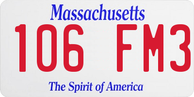 MA license plate 106FM3