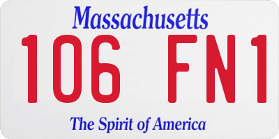 MA license plate 106FN1