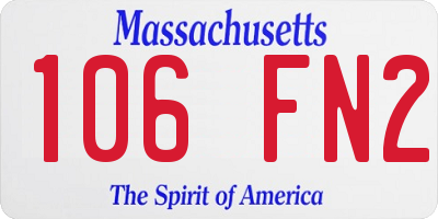 MA license plate 106FN2