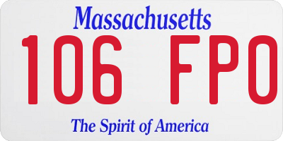 MA license plate 106FP0