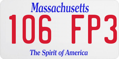 MA license plate 106FP3