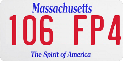 MA license plate 106FP4
