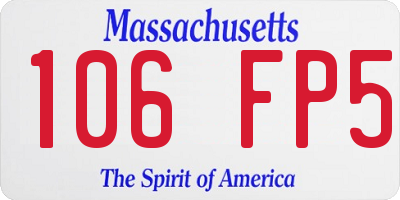 MA license plate 106FP5