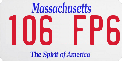 MA license plate 106FP6