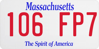 MA license plate 106FP7
