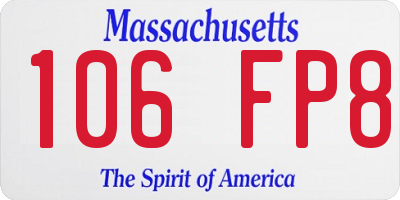 MA license plate 106FP8