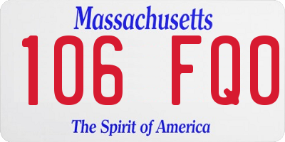 MA license plate 106FQ0