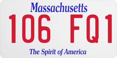 MA license plate 106FQ1