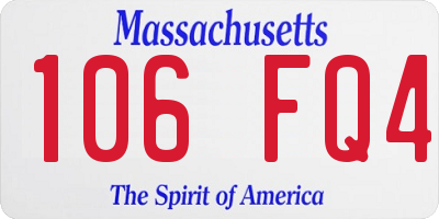 MA license plate 106FQ4