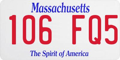 MA license plate 106FQ5